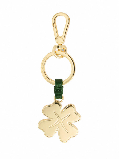 Coccinelle portachiavi in metallo e in pelle da donna garden green