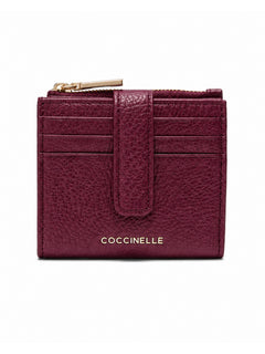 Coccinelle portafoglio metallic medium da donna berry in pelle