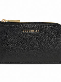 Coccinelle portacarte in pelle da donna noir