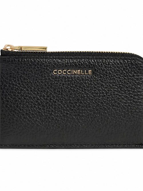 Coccinelle portacarte in pelle da donna noir