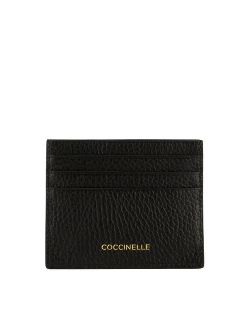 Coccinelle portacarte C-me in pelle da donna nero