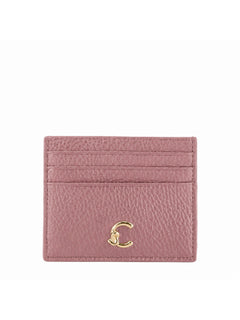 Coccinelle portacarte C-me in pelle da donna rosa