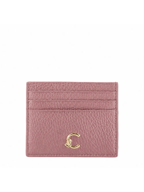 Coccinelle portacarte C-me in pelle da donna rosa