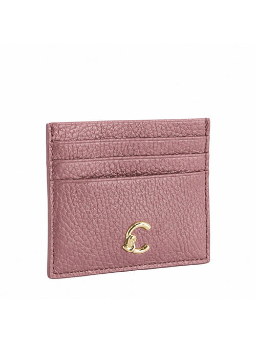 Coccinelle portacarte C-me in pelle da donna rosa