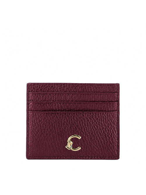 Coccinelle portacarte C-me in pelle da donna berry