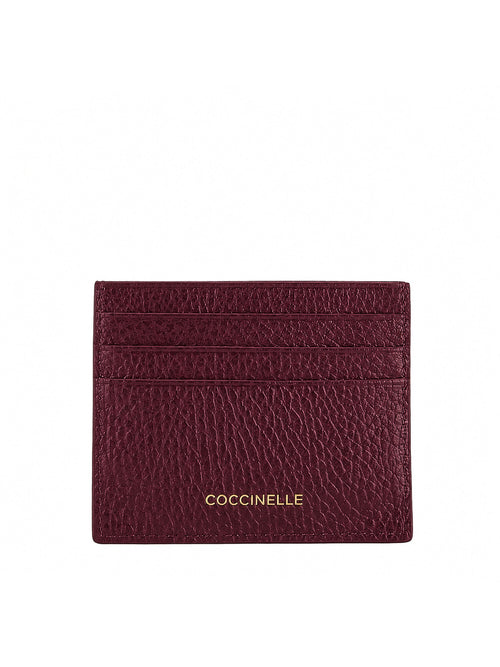 Coccinelle portacarte C-me in pelle da donna berry