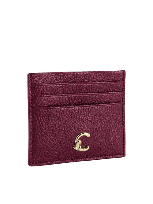 Coccinelle portacarte C-me in pelle da donna berry