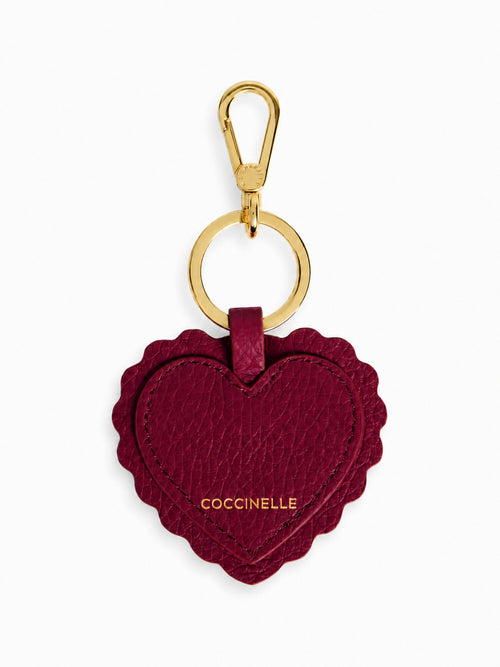 Coccinelle Leather lace portachiavi da donna in pelle berry