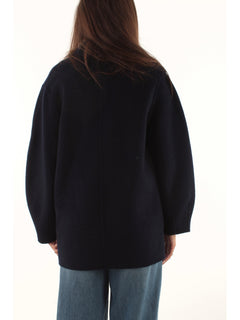 Twinset caban in panno di misto lana da donna blu riviera