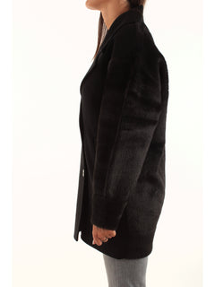 Twinset caban in panno da donna nero