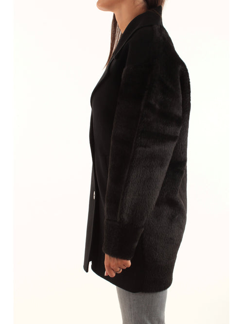 Twinset caban in panno da donna nero