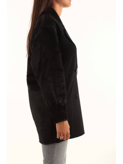Twinset caban in panno da donna nero