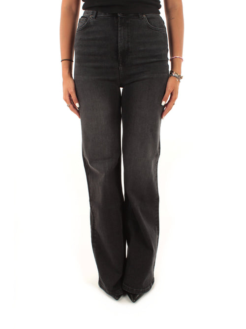 Twinset jeans flare da donna nero
