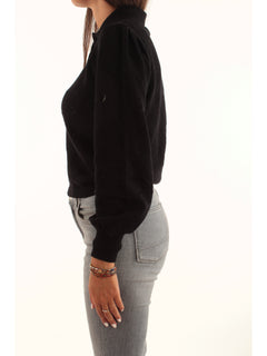 Twinset polo con trafori da donna nero