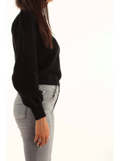 Twinset polo con trafori da donna nero