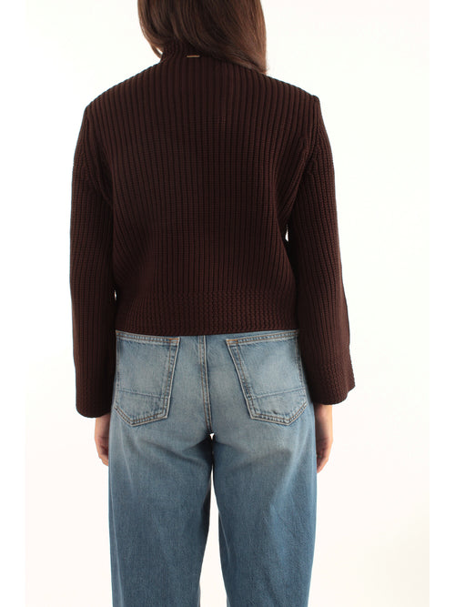 Twinset Maglia con bottoni in metallo da donna marrone