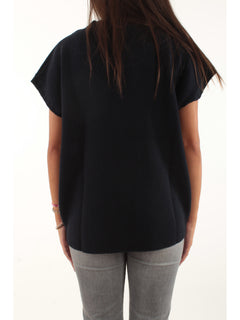Twinset maglia in misto lana e cashmere da donna navy