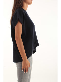 Twinset maglia in misto lana e cashmere da donna navy