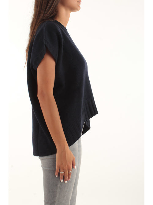 Twinset maglia in misto lana e cashmere da donna navy