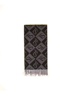 Twinset Stola jacquard a rombi con logo da donna grigio melange