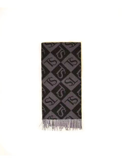 Twinset Stola jacquard a rombi con logo da donna grigio melange