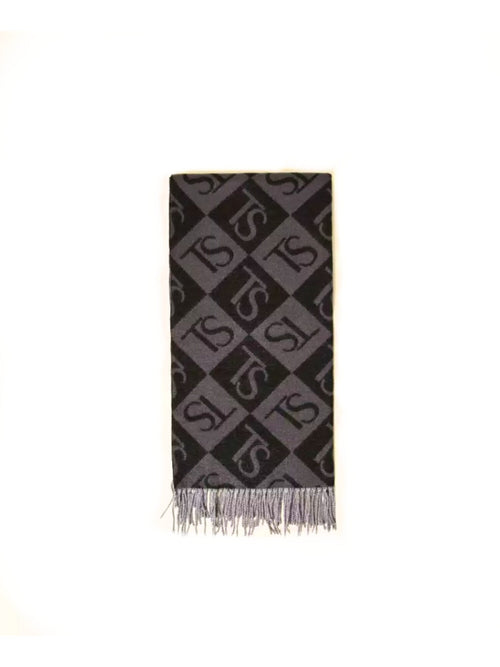 Twinset Stola jacquard a rombi con logo da donna grigio melange