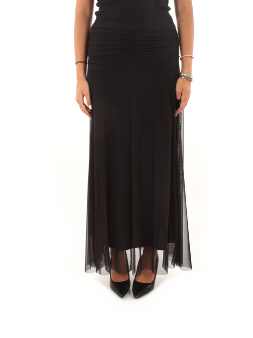 Twinset gonna lunga morbida da donna nero