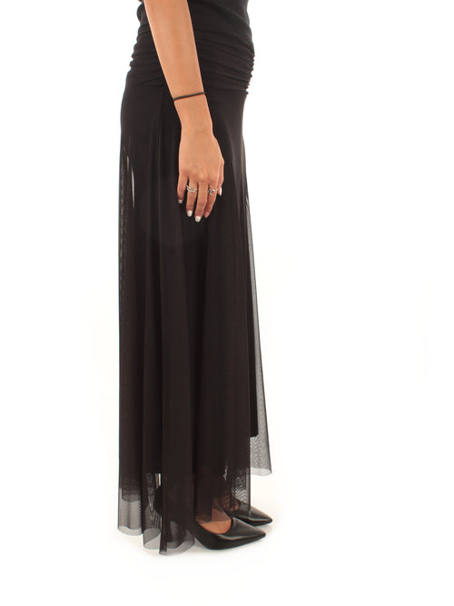 Twinset gonna lunga morbida da donna nero