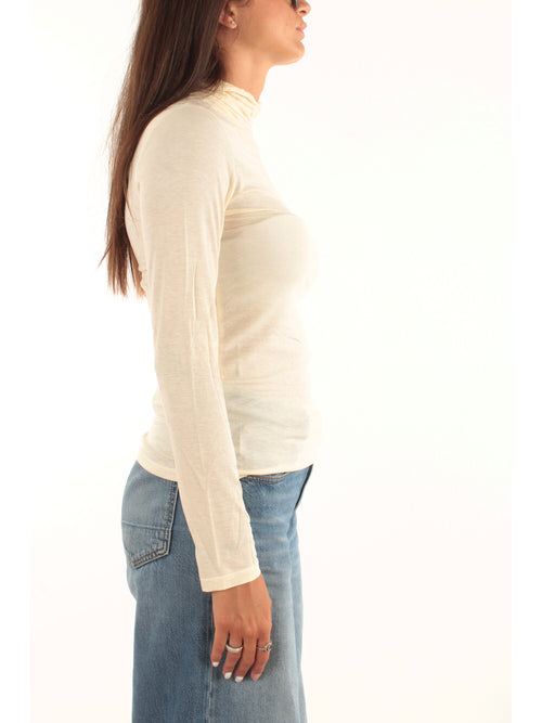 Twinset Top lupetto con drappeggio da donna avorio