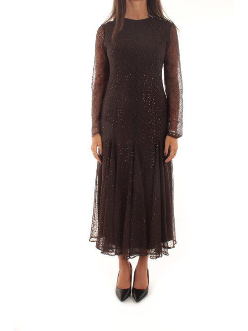 Twinset abito lungo da donna deep brown