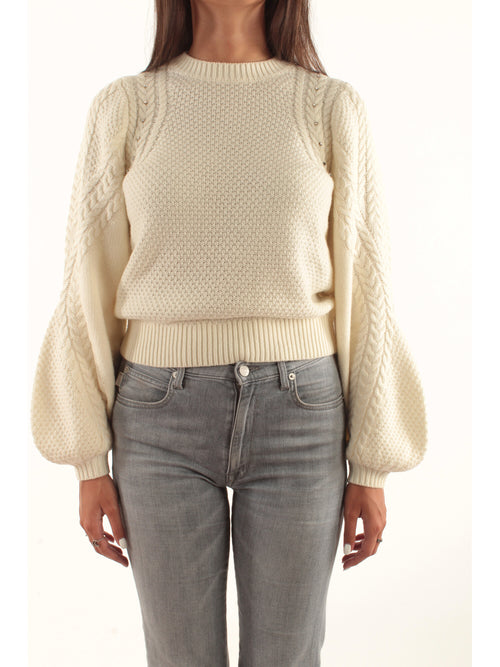 Twinset maglia in misto lana con intrecci da donna neve