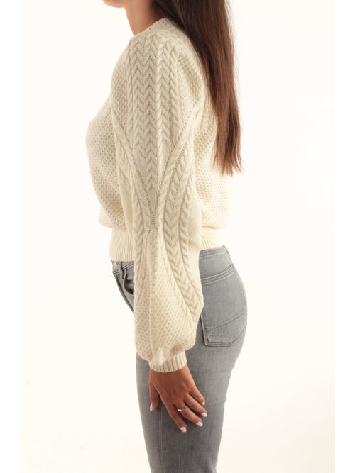 Twinset maglia in misto lana con intrecci da donna neve