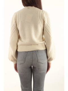 Twinset maglia in misto lana con intrecci da donna neve