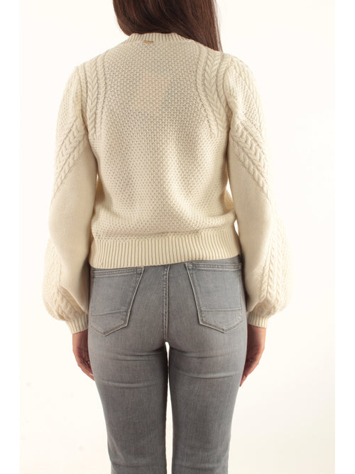 Twinset maglia in misto lana con intrecci da donna neve
