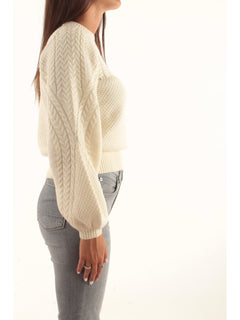 Twinset maglia in misto lana con intrecci da donna neve