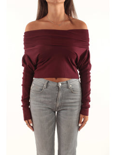Twinset maglia in lana da donna bordeaux