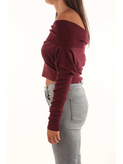 Twinset maglia in lana da donna bordeaux
