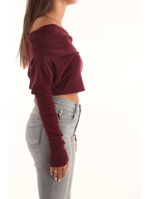 Twinset maglia in lana da donna bordeaux