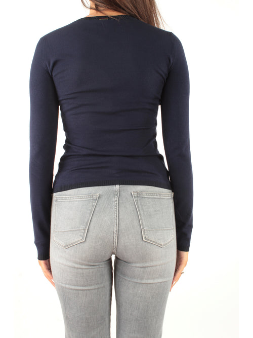 Twinset maglia rasata da donna blu