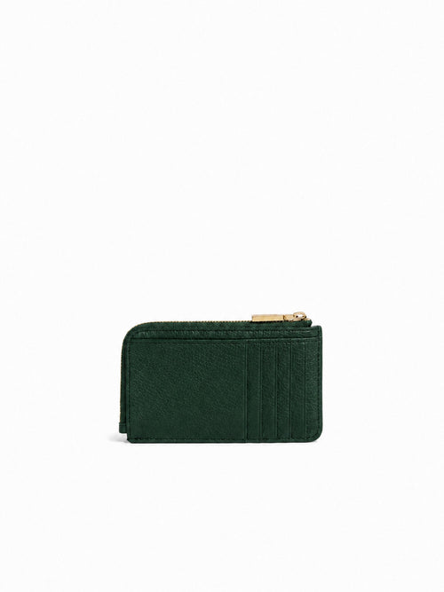 Coccinelle portacarte/monete metallic da donna garden green in pelle