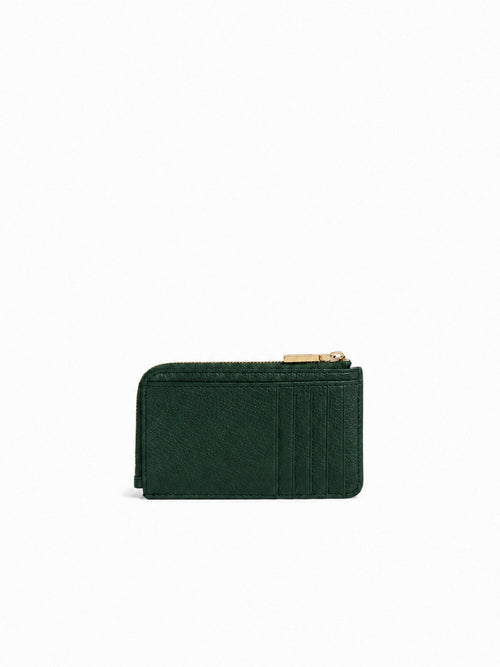 Coccinelle portacarte/monete metallic da donna garden green in pelle