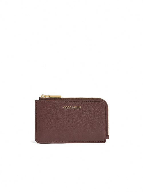 Coccinelle portacarte/monete metallic da donna berry in pelle