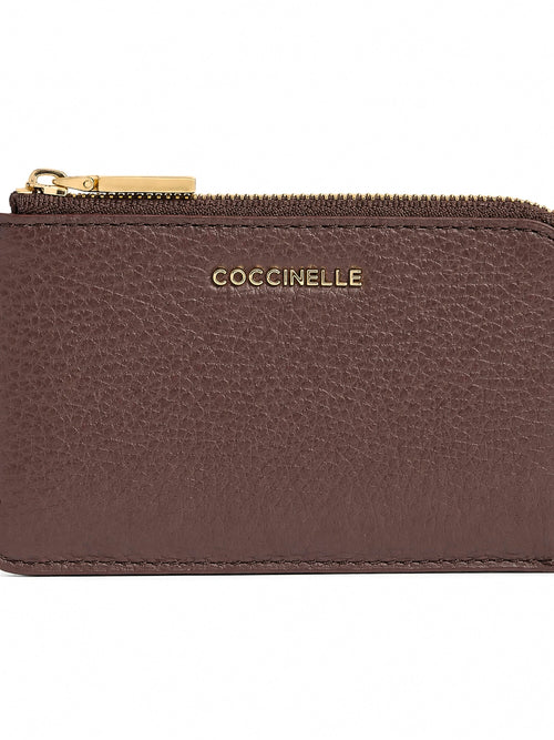 Coccinelle portacarte/monete metallic da donna berry in pelle