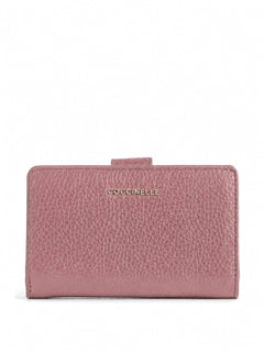 Coccinelle metallic soft portafoglio in pelle con grana da donna winter rose