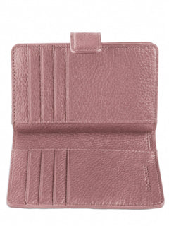 Coccinelle metallic soft portafoglio in pelle con grana da donna winter rose