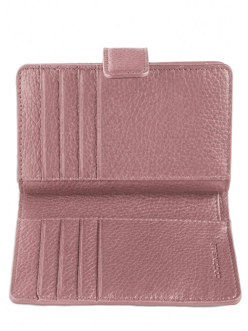 Coccinelle metallic soft portafoglio in pelle con grana da donna winter rose
