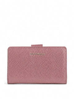 Coccinelle metallic soft portafoglio in pelle con grana da donna winter rose