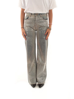 Circus Hotel Jeans borchie all-over da donna bleach denim