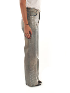 Circus Hotel Jeans borchie all-over da donna bleach denim