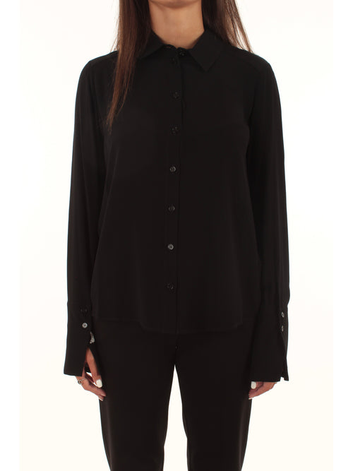 Patrizia Pepe camicia fluida in crêpe da donna nero